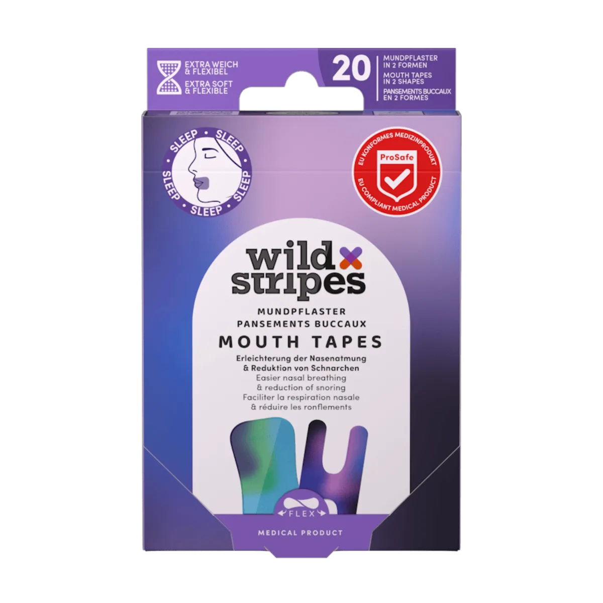 Wild Stripes Mouth Tape Sunset 20 stk